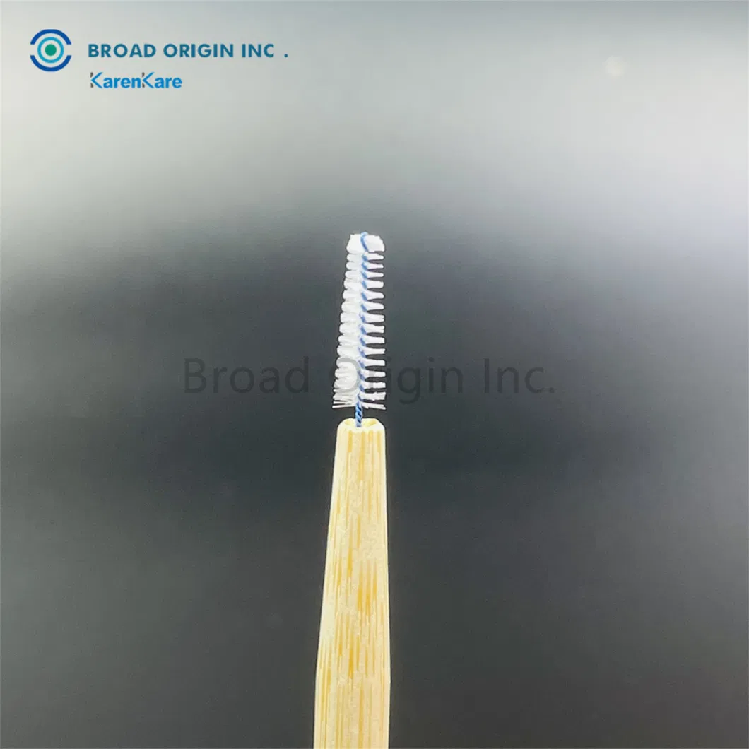 Natural Bamboo Recyclable Interdental Brush Toothpick Custom Engraved Logo