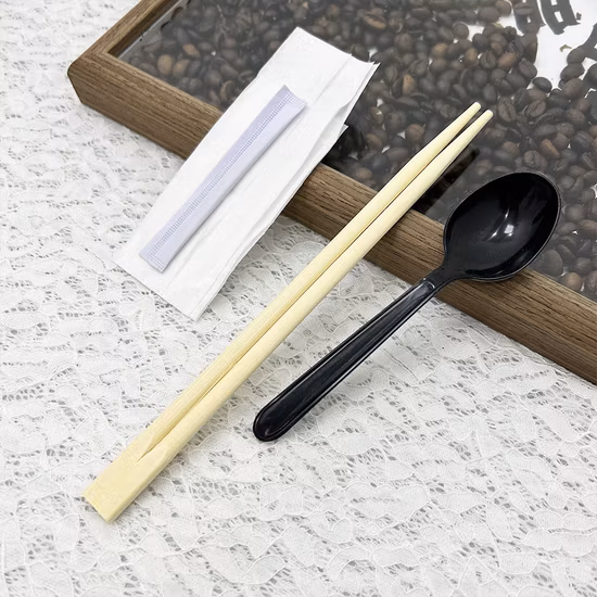 Einweg-Essstäbchen-Set aus Kraftpapierfolie, Löffel, Seidenpapier, Zahnstocher, Großhandel, kundenspezifisch